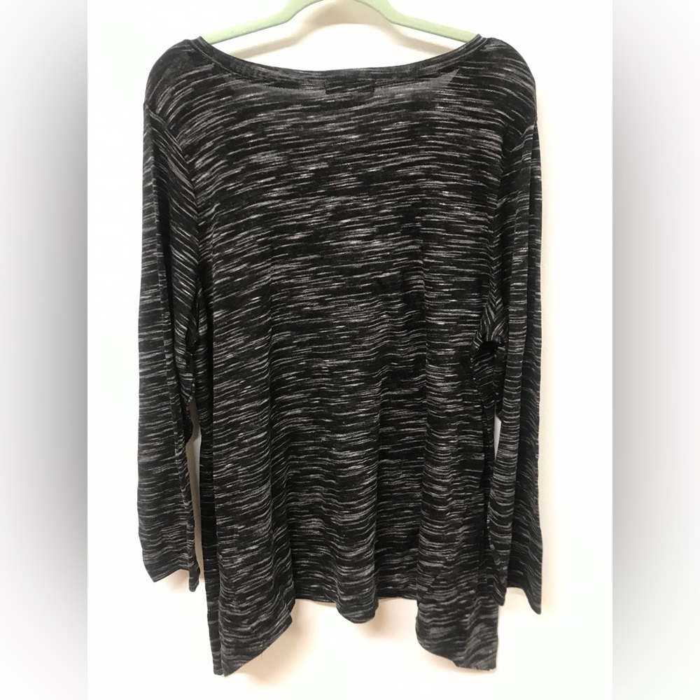 Women's Long Sleeve Heather Black Long Top T Shirt Clothing Blouse Dress Top - Picture 2 of 3